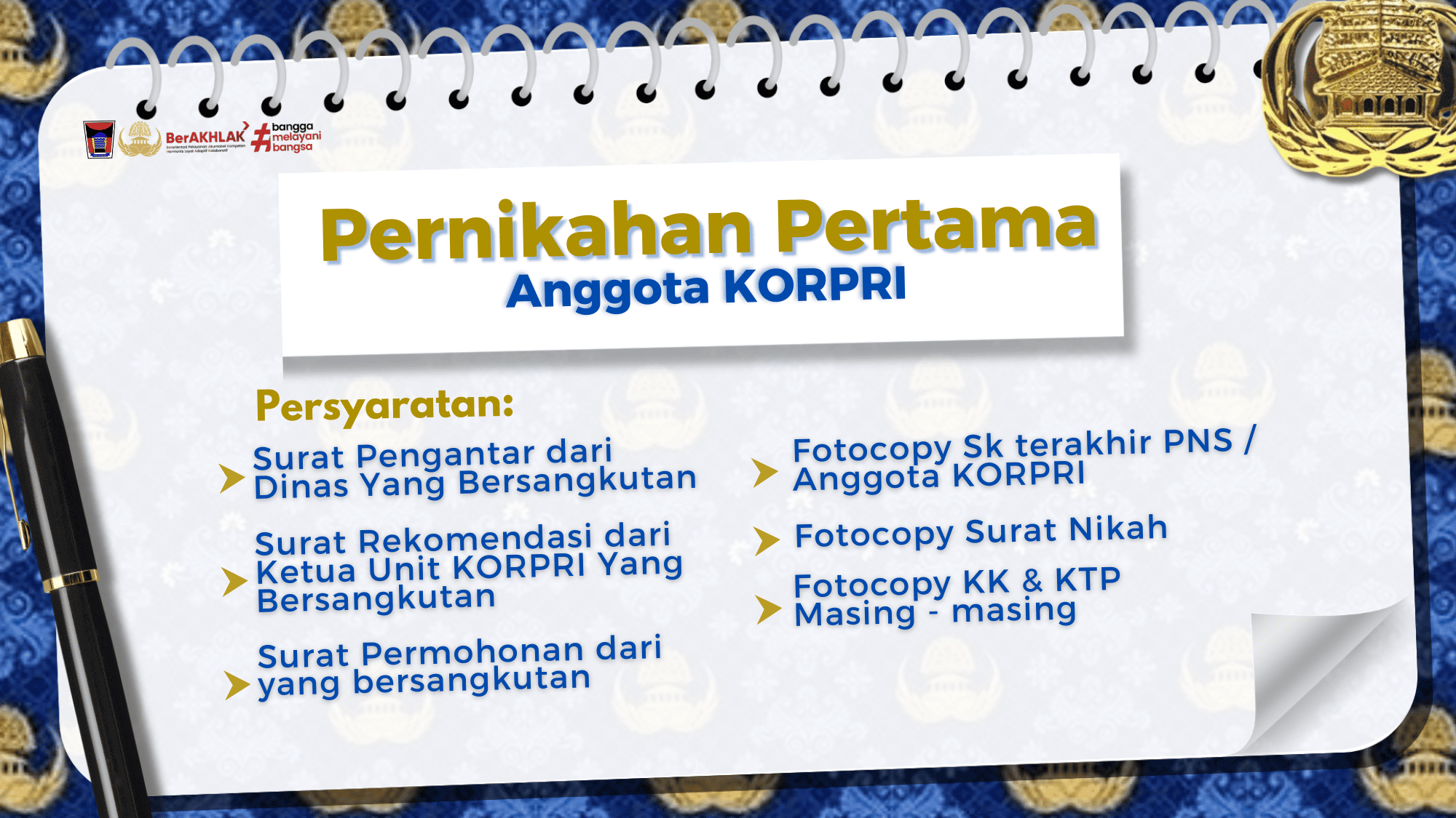 Bantuan Pernikahan Pertama Anggota KORPRI Kota Padang